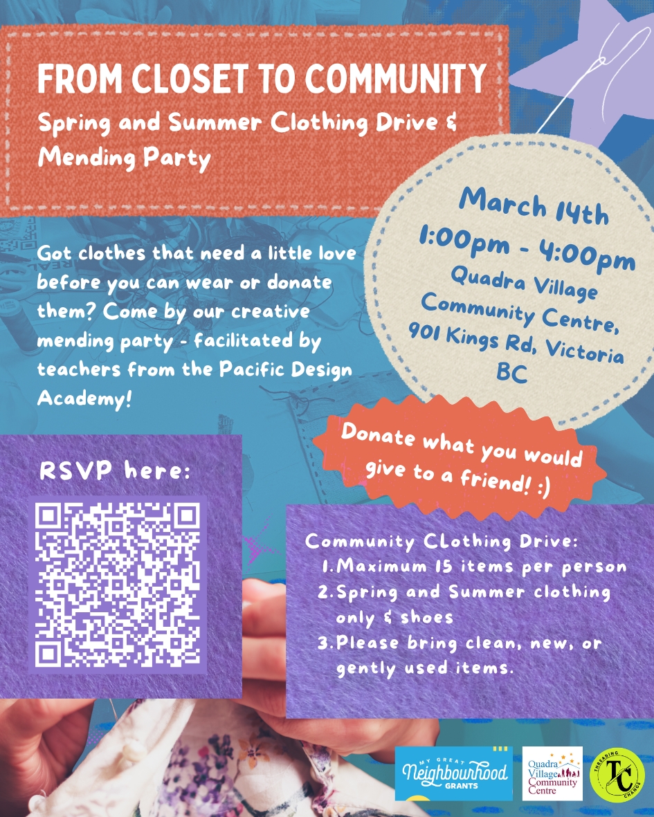 From Closet to Community – Clothing Drive & Mending Party at Quadra Village Community Centre