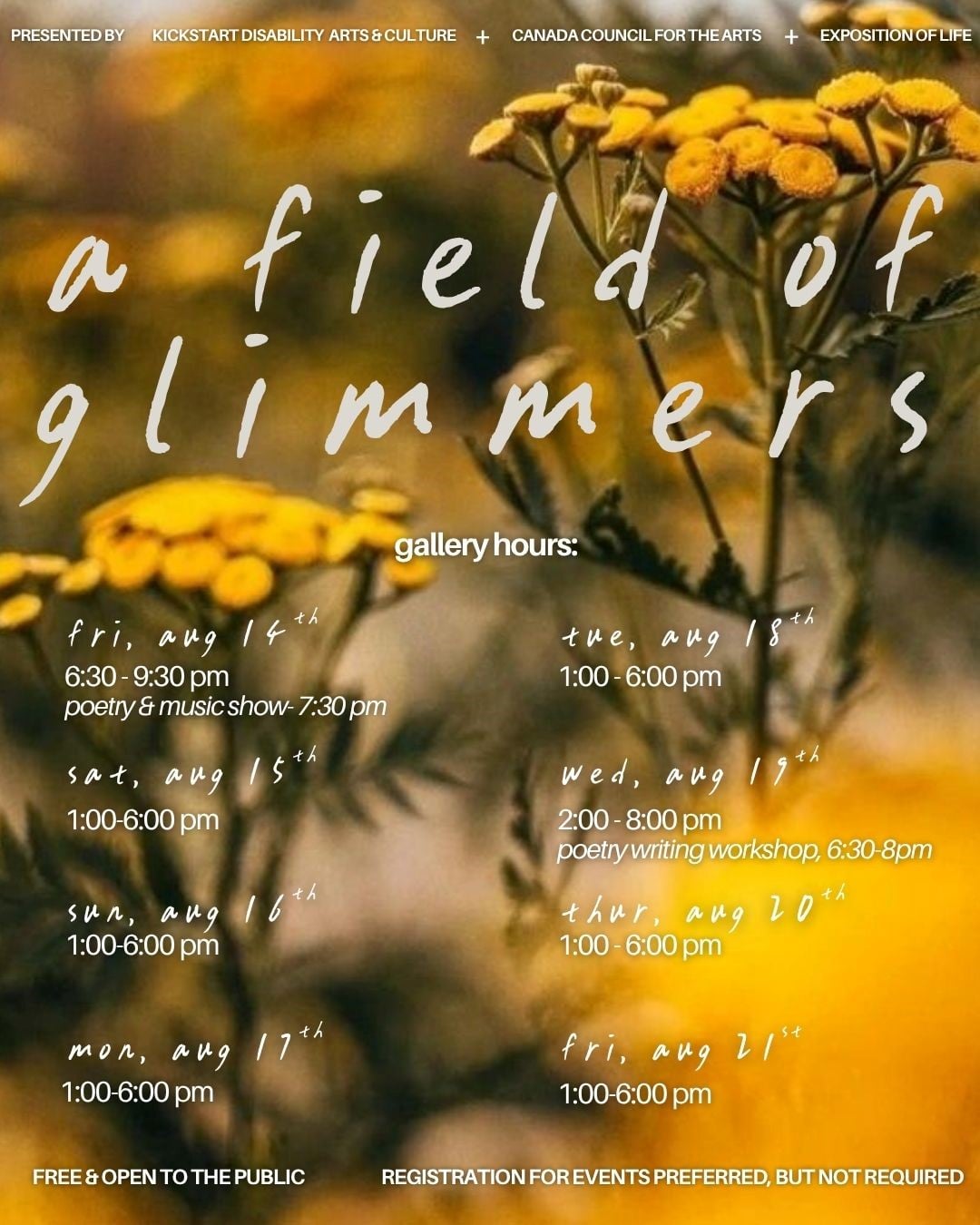 A Field Of Glimmers: Poetry-Writing Workshop (Pain Is A Portal)