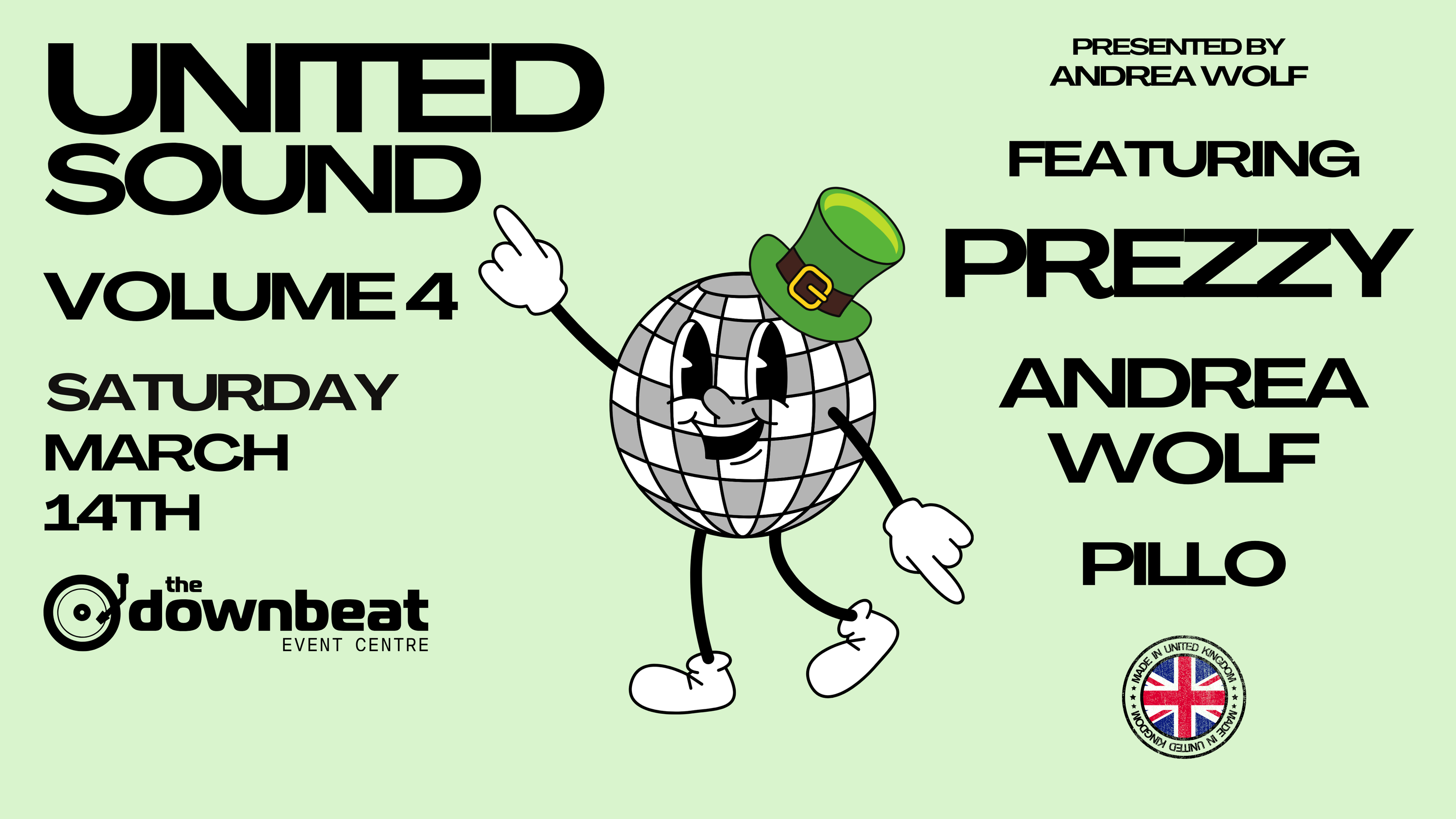 United Sound 4 Ft: Prezzy, Pillo, Andrea Wolf at The Downbeat