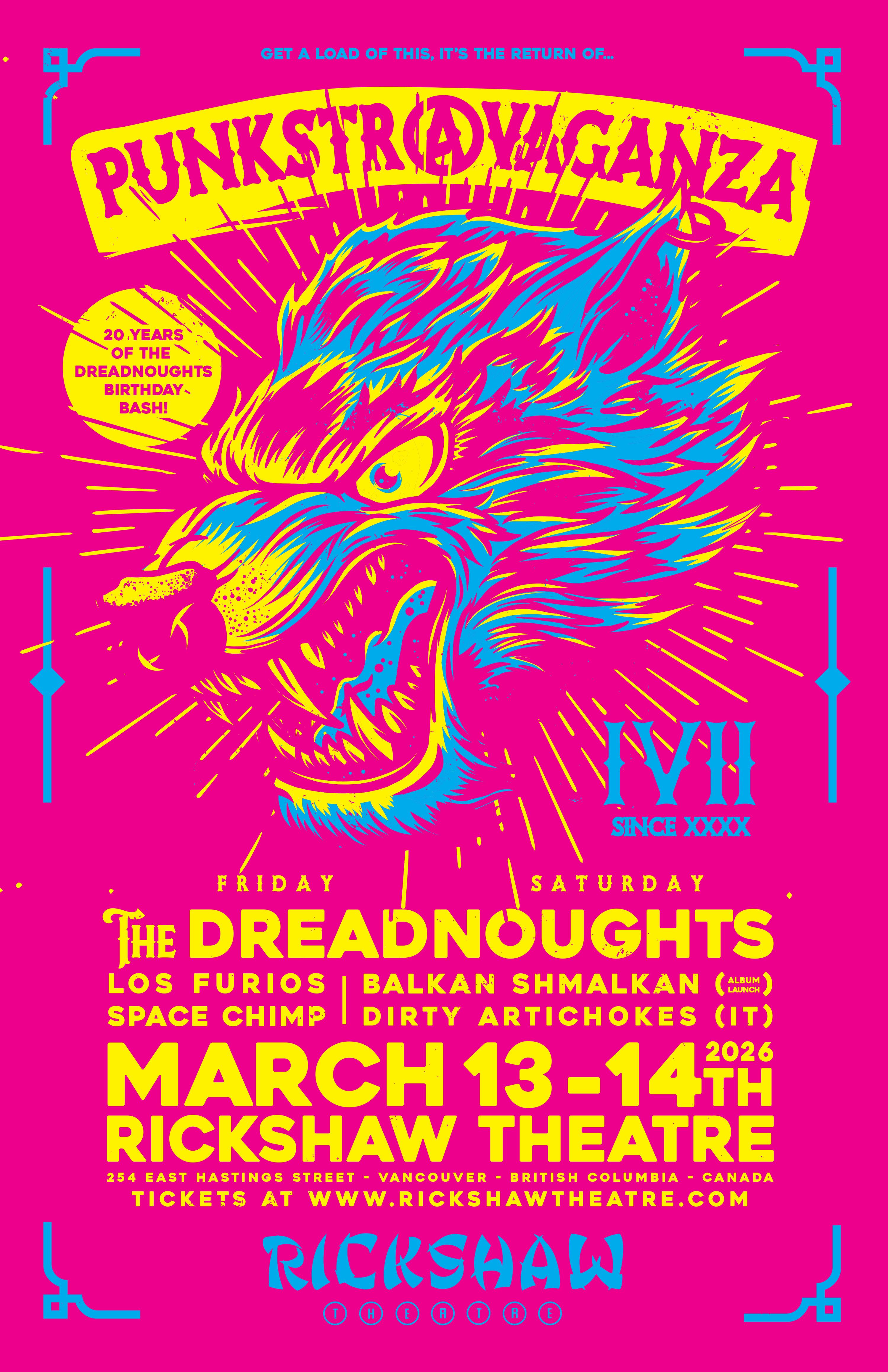 PUNKSTRAVAGANZA 2026 - NIGHT TWO at The Rickshaw Theatre