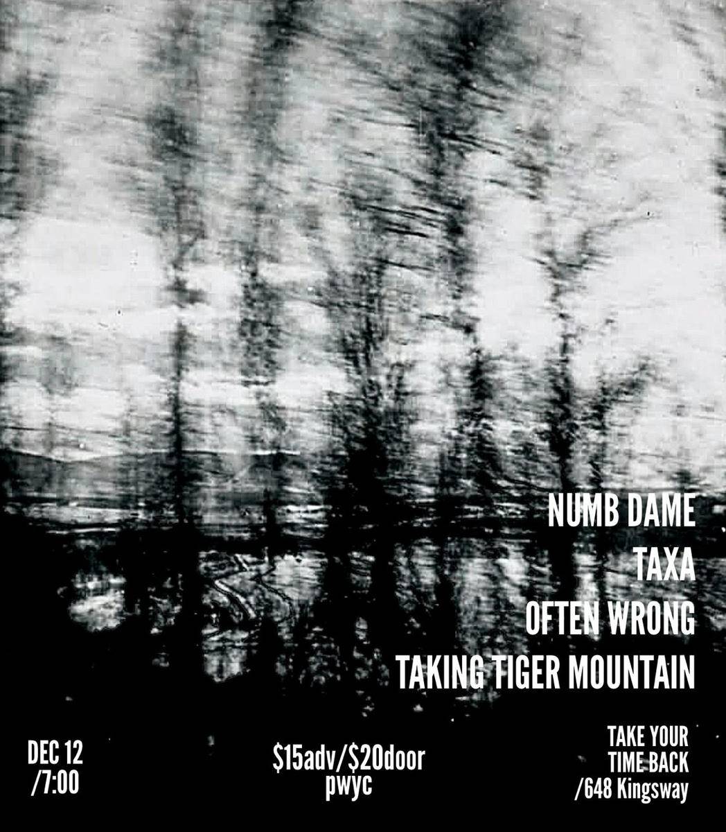 ?NUMB?DAME?, Often Wrong, Taxa, Taking Tiger Mountain at Take Your Time Back