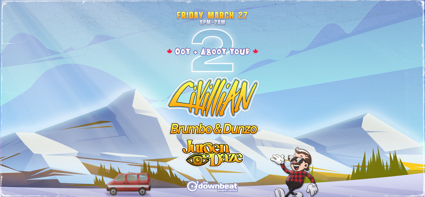 The Downbeat Presents: Civillian (Van.), Brumbo & Dunzo, Jurgen Daze at The Downbeat