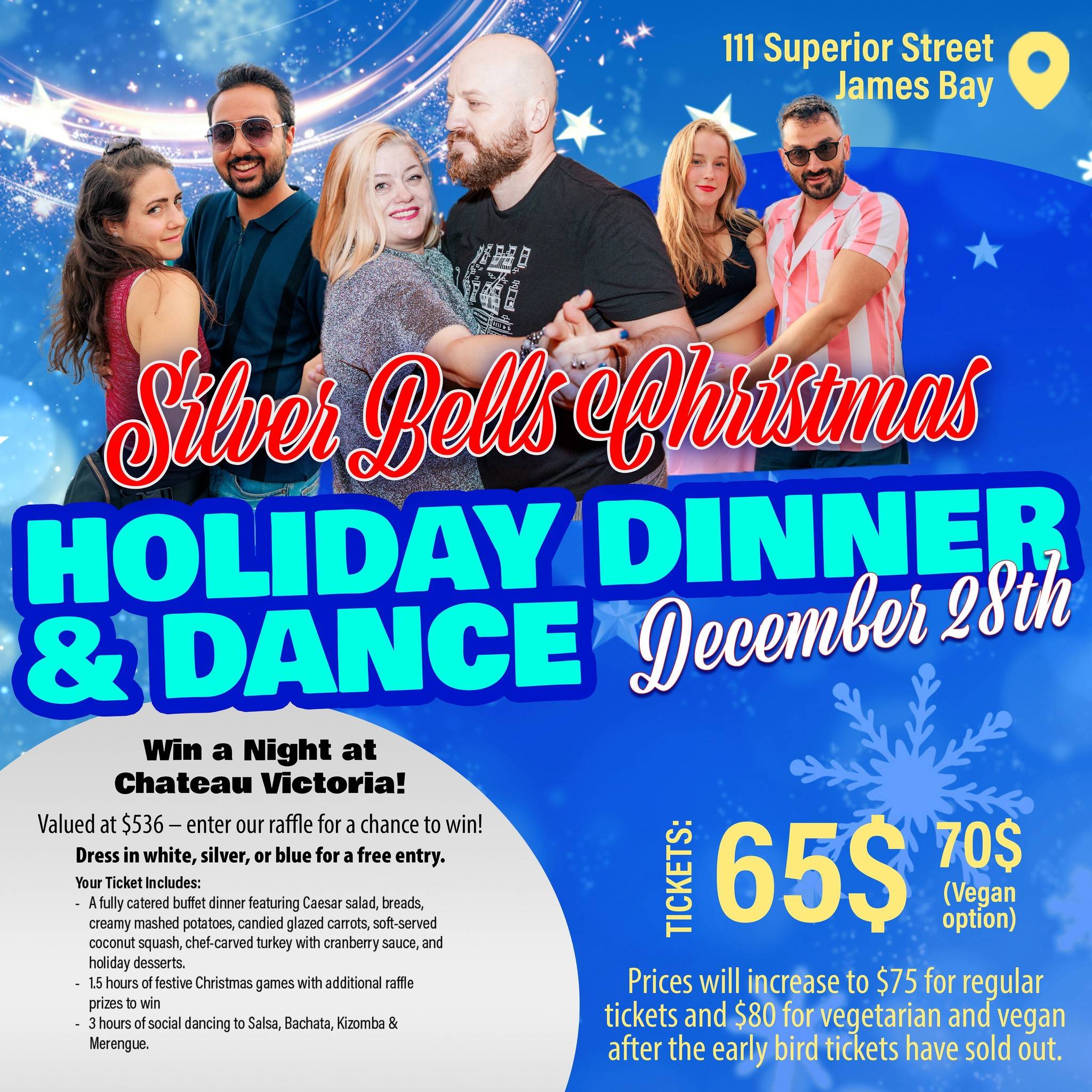 Silver Bells Catered Christmas Dinner and Dance Social at 111 Superior St, Victoria, BC V8V 1T2, Canada