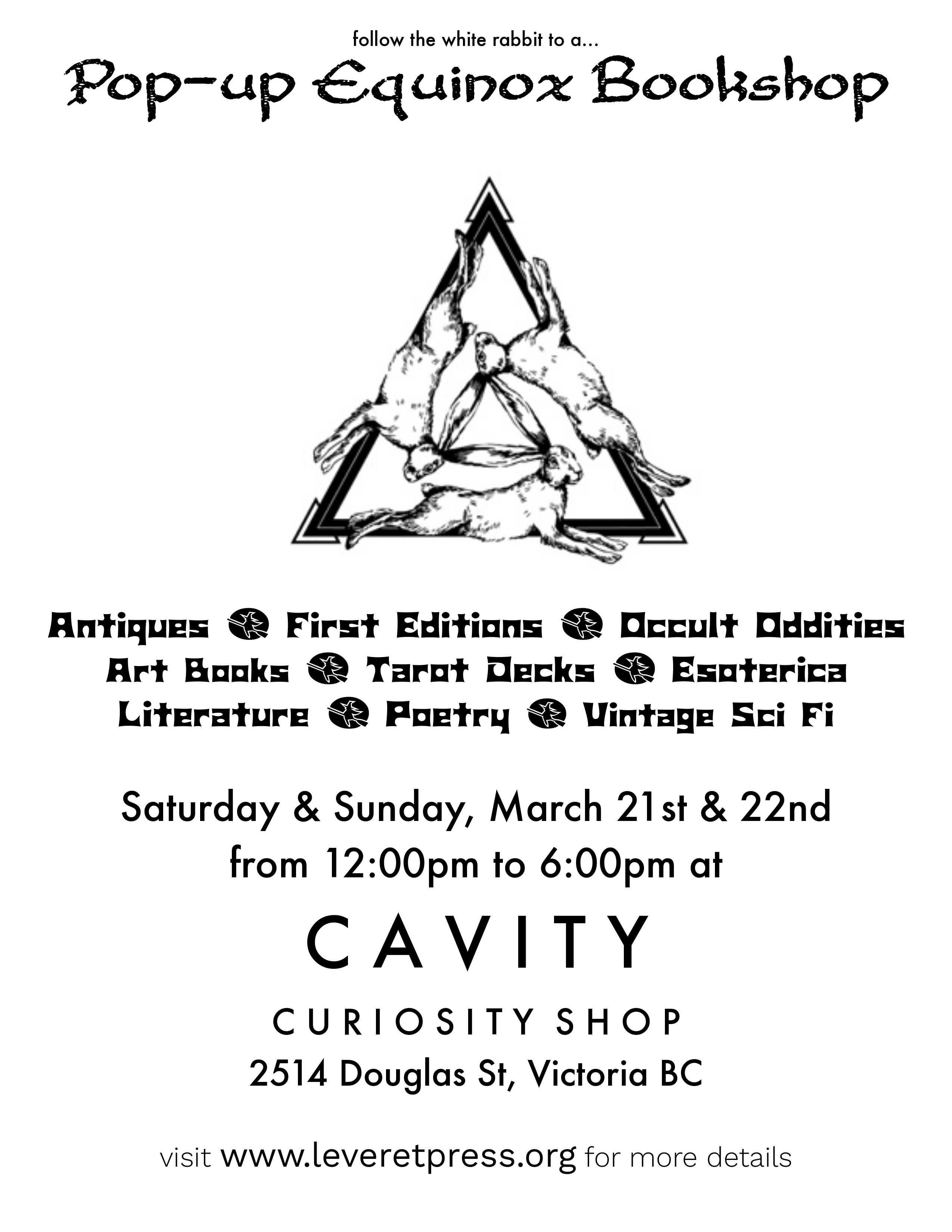 Equinox Pop-Up Occult Book Shop at Cavity Curiosity Shop - 2514 Douglas St, Victoria BC